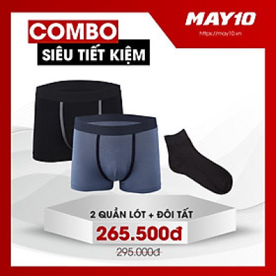 COMBO SIÊU TIẾT KIỆM 2 QUẦN LÓT NAM MAY 10 + 1 ĐÔI TẤT CỔ CAO NAM (QUẦN + TẤT GIAO MÀU NGẪU NHIÊN)
