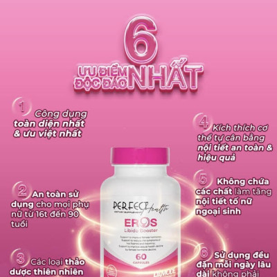 Viên uống da đẹp dáng xinh cân bằng nội tiết tố nữ EROS DAMODE lọ 60 viên