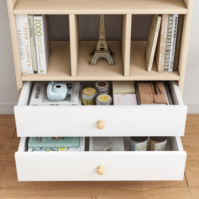 Tủ Kệ Sách Đứng Đa Năng FIVO Mã FB61 Cao Cấp Phong Cách Châu Âu, Phủ Melamine Chống Trầy Xước Và Chống Nước Bề Mặt - Hàng Chính Hãng