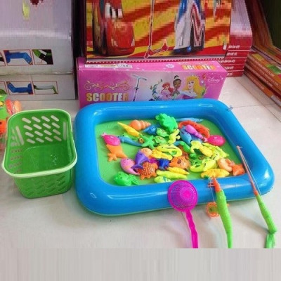 Bộ đồ chơi câu cá trẻ em kèm phao, rổ, vợt, cá, .... - Bể phao câu cá cho bé cao cấp loại 1, an toàn - Chính hãng MINIIN