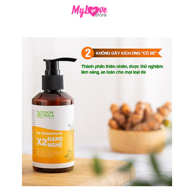 Dung Dịch Vệ Sinh Phụ Nữ X2 Nano Nghệ Cocayhoala Giảm Mùi Hôi, Ngứa, Khí Hư - Se khít Vùng Kín, Chai 150 ml 