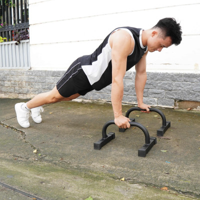 Dụng cụ hít đất, xà kép mini, dụng cụ chống đẩy, Parallettes size L (Cao 20cm) DAI NHAN, làm bằng thép, sơn tĩnh điện