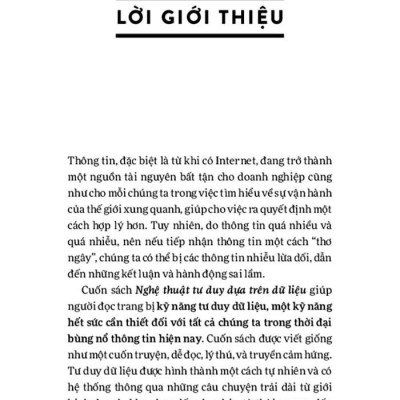 Nghệ Thuật Tư Duy Dựa Trên Dữ Liệu - Để Ra Quyết Định Thông Minh Hơn Trong Một Thê Giới Không Chắc Chắn