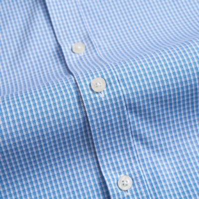 Áo sơ mi nam cộc tay bamboo kẻ caro xanh dương Aligro ALGS-C121