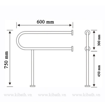 Tay Vịn An Toàn Inox 304 Cho Người Già KB-616.06