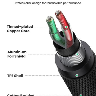 Ugreen UG40185AV139TK 1.5M 3.5mm góc nghiêng phải Cáp AUX âm thanh 2 đầu 3.5mm - HÀNG CHÍNH HÃNG