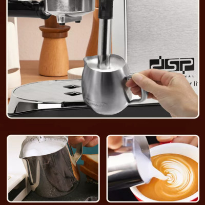 Máy pha cà phê Espresso nhãn hiệu DSP KA3065 - Áp suất 15 bar, có công suất hoạt động mạnh mẽ lên đến 1450W - HÀNG NHẬP KHẨU