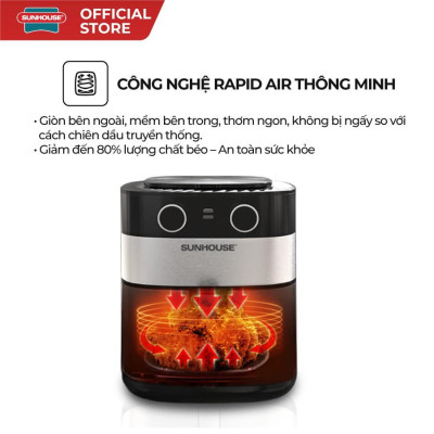 Nồi chiên không dầu 6.0L SUNHOUSE SHD4026 - Hàng chính hãng