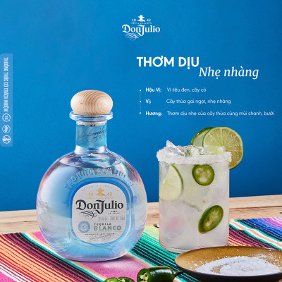 Rượu Don Julio Blanco Tequila 38% 750ml kèm hộp
