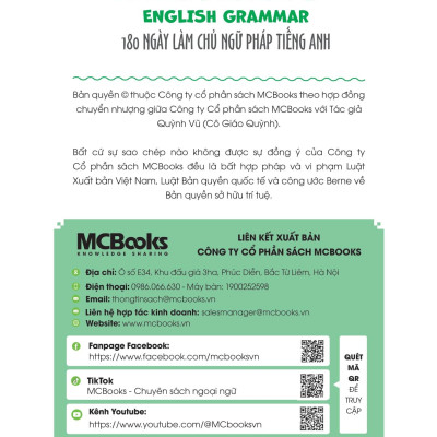 Sách - Mastering English Grammar - 180 Ngày Làm Chủ Ngữ Pháp Tiếng Anh