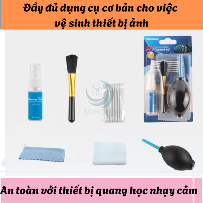Bộ Vệ Sinh Máy Ảnh Đa Năng 7 Món- Bộ Dụng Cụ Làm Sạch Ống Kính & Màn Hình Chuyên Dụng- Kit Vệ Sinh Camera - Lens Cleaning Kit- Bộ Dụng Cụ Bảo Dưỡng Máy Ảnh Chuyên Nghiệp...Hàng nhập khẩu