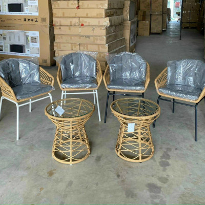 Bộ bàn ghế ban công sân vườn Juno Sofa nhựa đan giả mây 