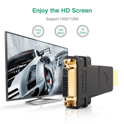 Ugreen UG2012320123TK Màu Đen Đầu chuyển đổi HDMI sang DVI 24 + 5 âm - HÀNG CHÍNH HÃNG