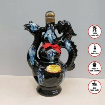 Đặc Sản Bình Định - Rượu Bàu Đá Thành Tâm Long Phụng (Màu đen) 650ml - OCOP 3 Sao