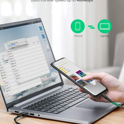 Ugreen UG10971US332TK 0.5M màu đen usb type c 2.0 cáp sạc và truyền dữ liệu từ máy tính ra điện thoại - HÀNG CHÍNH HÃNG