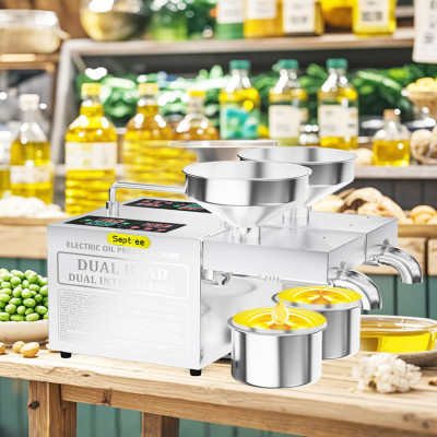 Máy ép dầu ăn thực vật 2 đầu ép kép đa năng dùng cho kinh doanh và gia đình - Bán chuyên nghiệp. Thương hiệu Mỹ cao cấp Septree - B02S Plus. HÀNG CHÍNH HÃNG