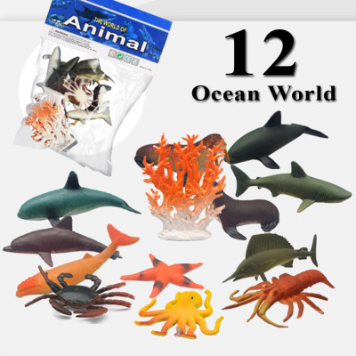 Đồ chơi 12 mô hình Cá Biển sống động Animal World (4-7 cm) cho bé 3 tuổi