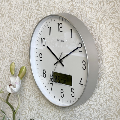 Đồng hồ treo tường Nhật Bản Rhythm CFG723NR19 Kt 30.5 x 4.5cm, 985g Vỏ nhựa. Dùng Pin.