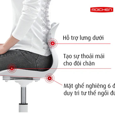 Ghế chỉnh dáng ngồi đúng WOW chân xoay Roichen