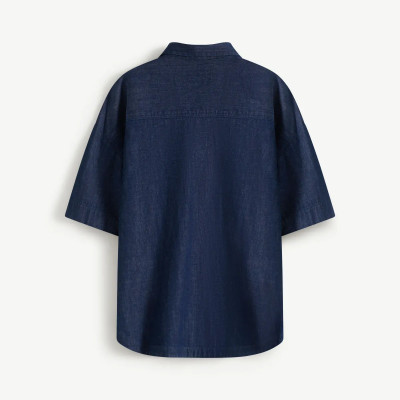 Áo sơ mi denim unisex Form Loose - RT 10S25DSHU054 | ROUTINE CÀ MAU