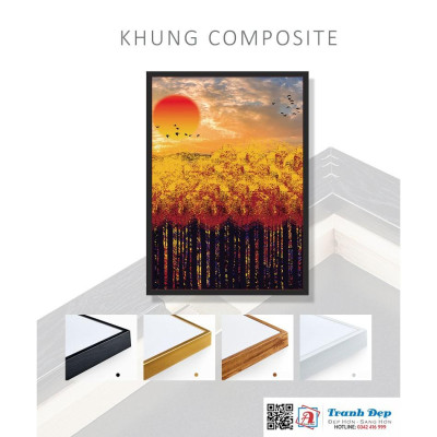 Bộ 3 tranh mica cao cấp Hươu vàng trên đá - MK006