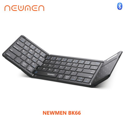 Bàn phím gấp gọn không dây Bluetooth Newmen BK66 Foldable với Touchpad - Hàng chính hãng