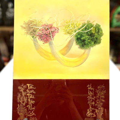 Tranh lịch sơn mài cao cấp Thanh Bình Lê size 30x40 cm treo tường, trang trí nhà cửa, văn phòng, quà tặng tân gia, tặng