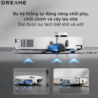 Robot Hút Bụi Lau Nhà Dreame X40 Ultra Lực Hút 12.000 Pa Xòe Giẻ Lau Sát Cạnh Chổi Cắt Chống Rối - Hàng Chính Hãng