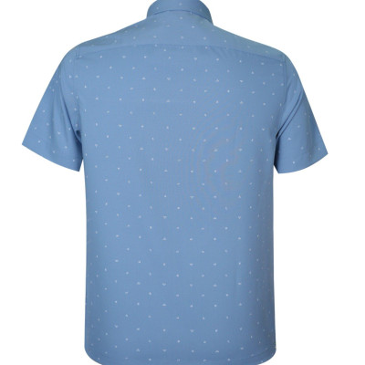 Áo sơ mi nam KHATOCO ngắn tay họa tiết A1MN468T2-CNIN577-2608-N