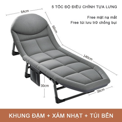 Giường Ngủ Văn Phòng Gấp Gọn, Giường Xếp Thông Minh Di Động Nằm Nghỉ Trưa Tiện Ích. Khung Thép Sơn Tĩnh Điện - Hàng chính hãng