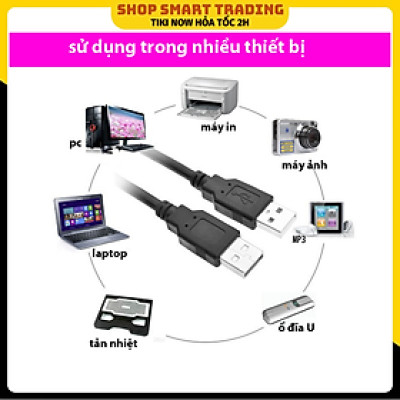 Dây Cáp USB 2 Đầu Dương 1.5m có cục chống nhiễu - Hàng Nhập Khẩu