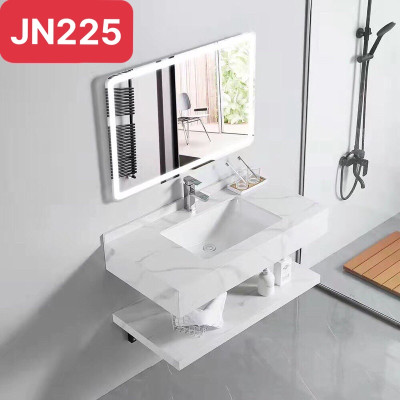 Tủ Lavabo mặt đá 2 tầng chống trầy Juno Sofa 60 x 50 cm Gương led cùng cỡ 60 x 50 cm