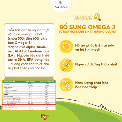Combo 5 Hộp Sữa Công Thức Hữu Cơ Miwako A+ Vị Vani 700g (3.5Kg) Nhập Khẩu Malaysia, Sữa Hạt Cho Bé Từ 1-6 Tuổi Giúp Phát Triển Trí Não Chiều Cao
