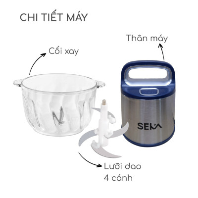 Máy xay thịt đa năng SEKA SK2288 cối thuỷ tinh, công suất 500W, bảo hành 12 tháng hàng nhập khẩu