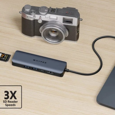 HUB chuyển đổi HyperDrive Next 6 IN 1 Port USB-C Hub - Truyền tải dữ liệu nhanh, hỗ trợ màn hình 4K60Hz - HD4002GL - Hàng Chính Hãng