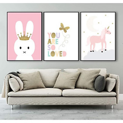 Bộ 3 tranh treo tường trang trí phòng khách,phòng ăn, phòng ngủ PVP_HD47