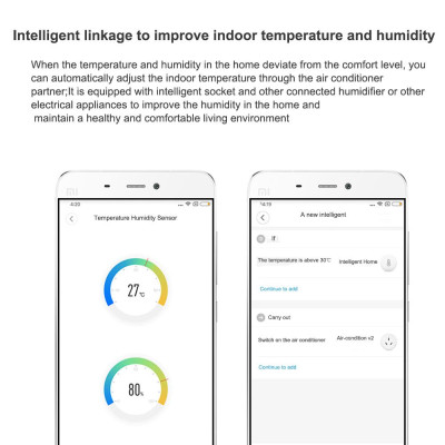 Cảm biến nhiệt độ, độ ẩm Aqara WSDCGQ11LM, phát hiện theo thời gian thực