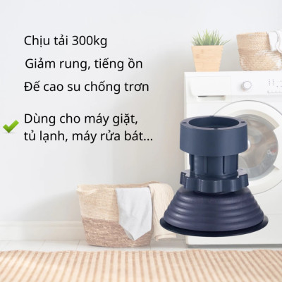 Bộ 04 chân đế cao su chống rung máy giặt - HT SYS - Đế chống rung máy giặt - Đế chống ồn máy giặt, máy sấy,tủ lạnh, bàn ghế + Sét 3 móc dính dán tường vàng tài lộc HT SYS