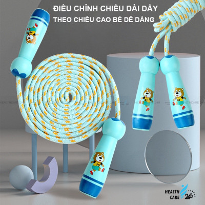 Dây Nhảy Thể Dục Cho Bé Cán Gỗ- Nhiều Màu Hoạt Hình - Dây Nhảy Giảm Cân Cho Trẻ Em, Bé Trai/Gái - HÀNG CHÍNH HÃNG MINIIN