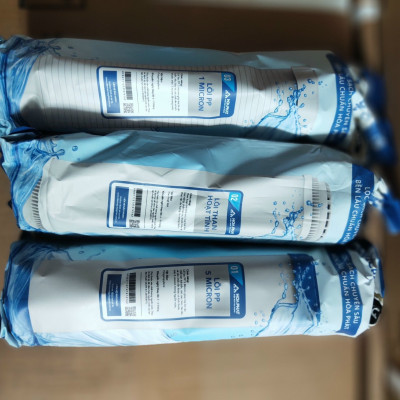 Combo 03 lõi lọc thô Hòa Phát xử lý nước phèn (Lõi 1 - Lõi 2 than hoạt tính - Lõi 3) - Hàng chính hãng