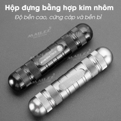 Vá Lụi Mini Xe đạp cho lốp xe không săm bỏ túi CB-9904 chất liệu nhôm nguyên khối, chắc chắn, chiều dài chỉ 9.6cm (tặng kèm thêm 5 sợi vá) - Mai Lee