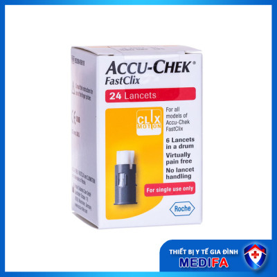 Hộp 25 Que thử đường huyết Accu-Chek Guide NK chính ngạch, Tem niêm phong và nhãn phụ tiếng việt đầy đủ
