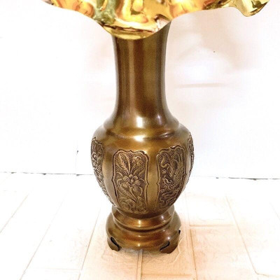 HOA SEN ĐỒNG CAO 75 CM NẶNG 3.8 KG CHẤT LIỆU BẰNG ĐỒNG 