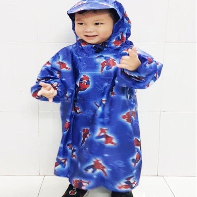 Áo mưa bít ( trùm kín ) cho trẻ em từ 1- 4 tuổi ,vải dù , chống thấm nước họa tiết hoạt hình đa dạng kèm túi đựng giao màu ngẫu nhiên