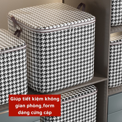 Giỏ Đựng Quần Áo Sọc Caro Trắng Đen – Đựng Chăn Màn, Gối, Quần Áo Tiện Dụng