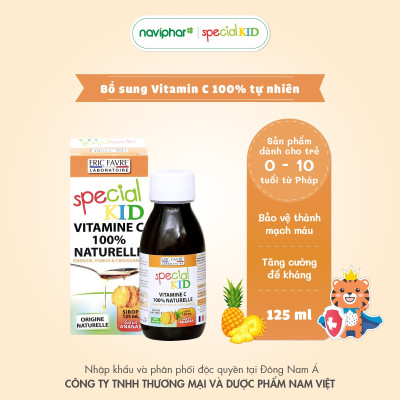 TPBVSK Special Kid Vitamine C 100% Naturelle - Siro bổ sung Vitamine C hữu cơ tự nhiên, tăng cường sức đề kháng (125ml) [Nhập khẩu Pháp]