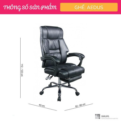 Ghế lãnh đạo lưng cao bọc PU có gác chân SMLIFE Aedus