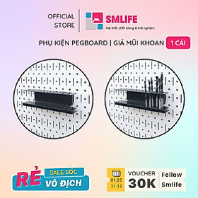 Giá treo mũi khoan Pegboard bằng thép sơn tĩnh điện - Phụ kiện cho bảng treo dụng cụ cơ khí