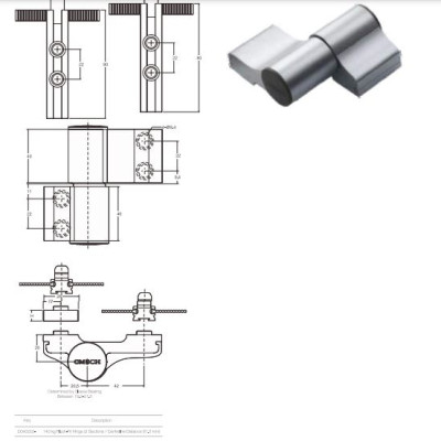 Phụ kiện cửa Cmech cao cấp chính hãng _ Bản lề 3D ( tim 63 hai cục)