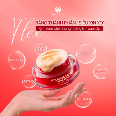 Combo 2 Sản Phẩm Trắng Da Mờ Thâm, Sạm, Nám, Tàn Nhang MISS CANDY Gồm Serum HA Peptide 30ml + Kem Nám Sâm Nhung Hoàng Kim 25g - PHỤNG BEAUTY